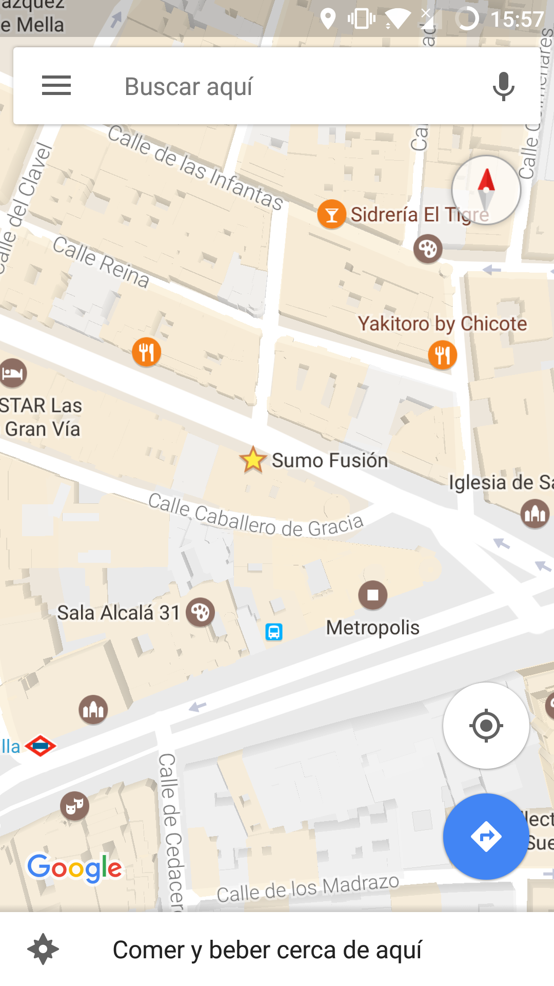 Lugar añadido como favorito en la aplicación de Google Maps