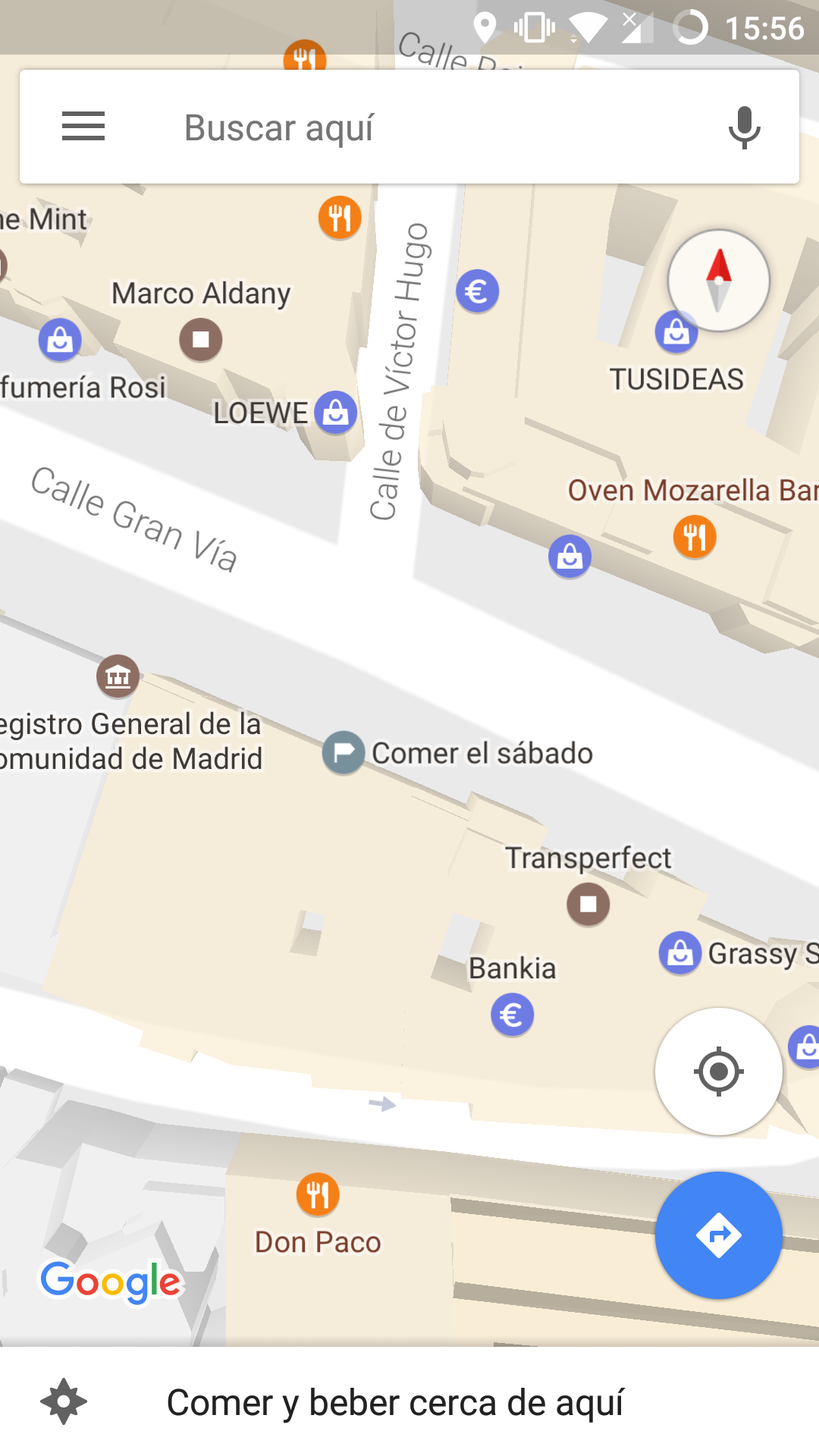 Lugar etiquetado en la aplicación de Google Maps