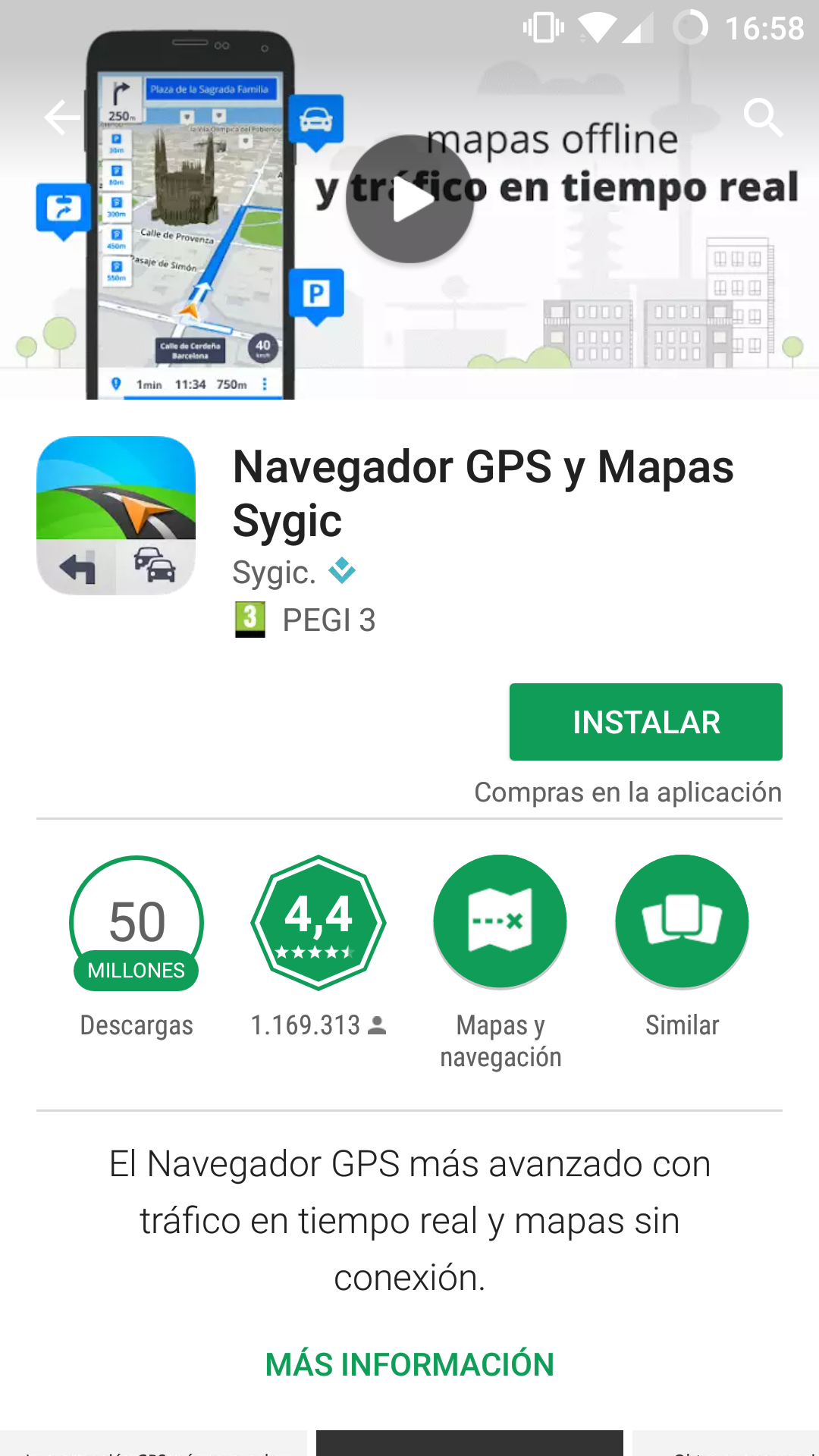 Sygic GPS gratuito para instalar en la play store