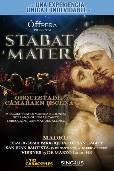 Cartel del espectáculo Concierto Stabat Mater de Pergolesi - Iglesia de Santiago y San Juan Bautista