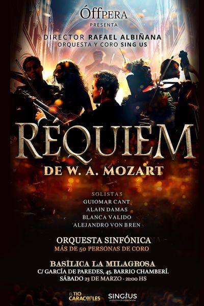 Cartel del espectáculo Réquiem de W. A. Mozart