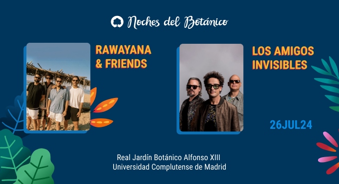 Cartel del espectáculo Entradas RAWAYANA & FRIENDS / LOS AMIGOS INVISIBLES Madrid Real Jardín Botánico Alfonso XIII