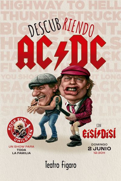 Cartel del espectáculo Rock for Children. Descubriendo AC/DC.