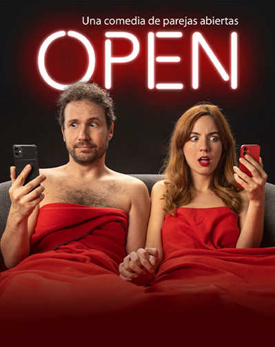 Cartel del espectáculo Open, Una Comedia de Parejas Abiertas