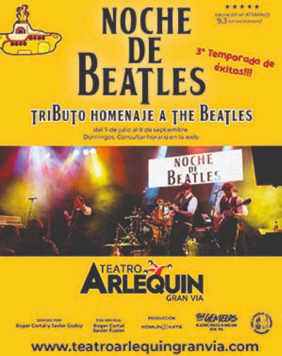 Cartel del espectáculo Noche de Beatles