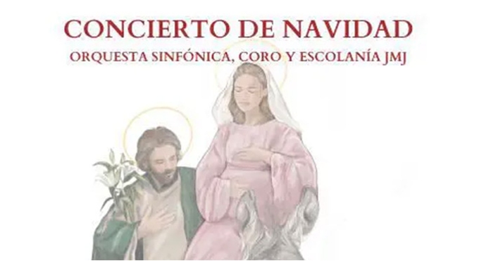 Cartel del espectáculo Concierto de Navidad Orquesta Sinfónica Coro y Escolanía JMJ