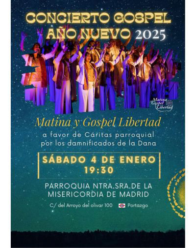 Cartel del espectáculo Concierto Gospel Solidario de Matina y Gospel Libertad