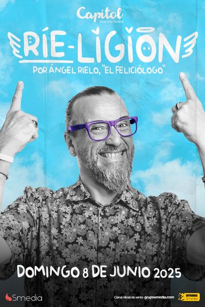 Cartel del espectáculo Rie-ligión - Ángel Rielo