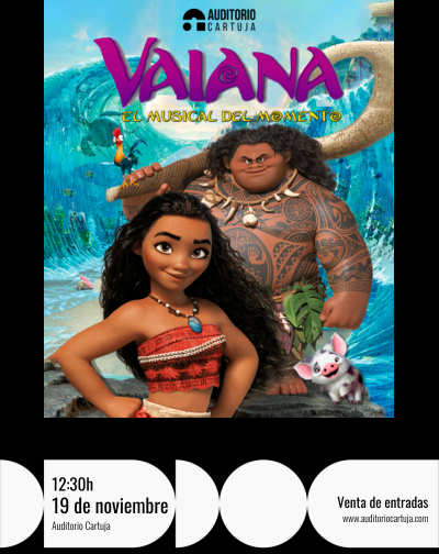 Cartel del espectáculo Vaiana, El Musical del Momento