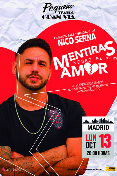 Cartel del espectáculo Mentiras Sobre el Amor - Nico Serna