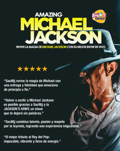 Cartel del espectáculo Amazing Michael Jackson