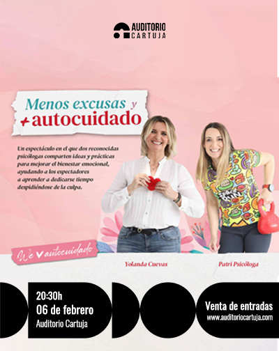 Cartel del espectáculo Menos Excusas y + Autocuidado