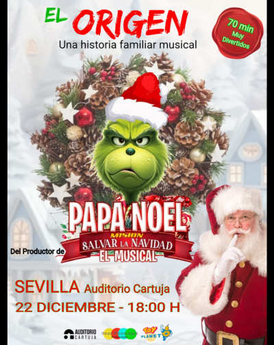 Cartel del espectáculo Papá Noel - Misión: Salvar la Navidad El Musical - El Origen