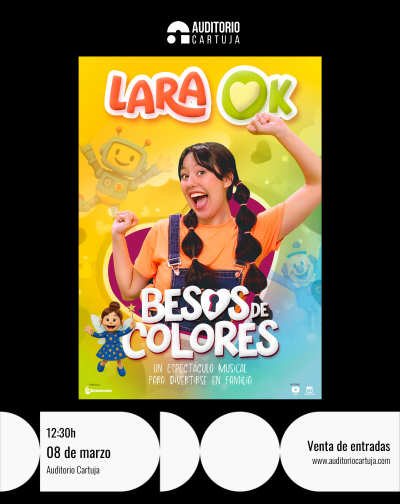 Cartel del espectáculo Besos de Colores - Lara Ok