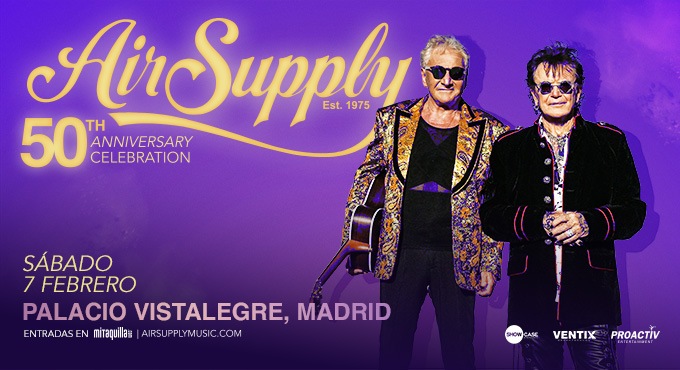 Cartel del espectáculo Air Supply: 50th Anniversary Celebration