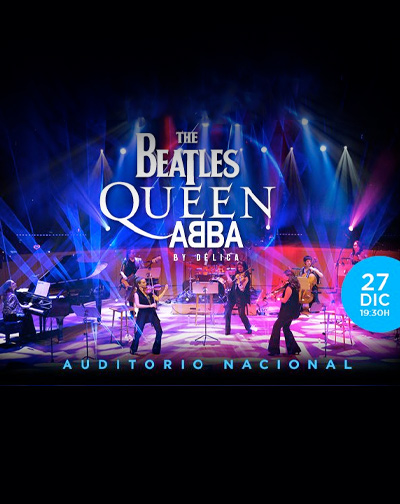 Cartel del espectáculo Abba, Queen & The Beatles by Delica