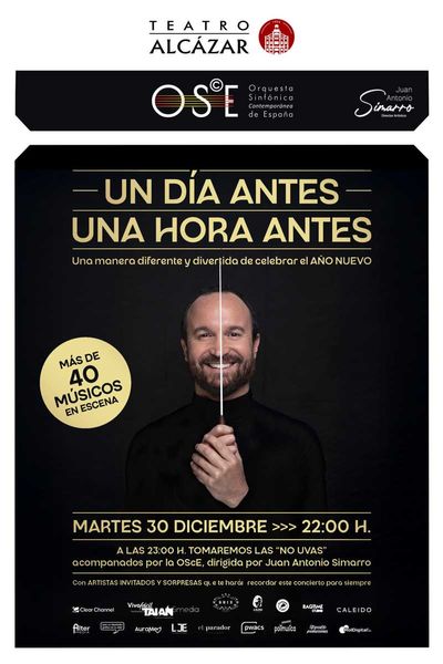 Cartel del espectáculo 1 Día antes, 1 Hora antes.