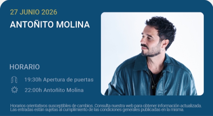 Cartel del espectáculo Antoñito Molina - Noches del Botánico 2026