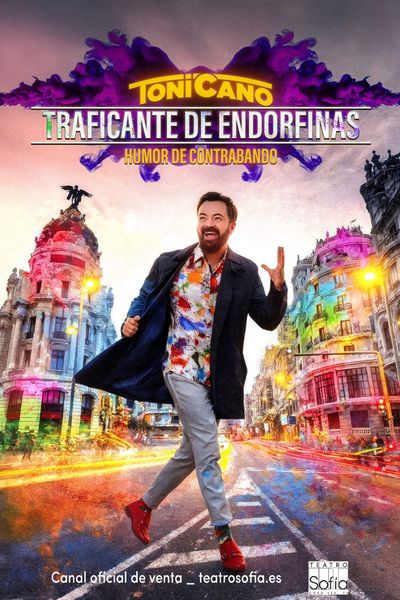 Cartel del espectáculo Traficante de endorfinas. Humor de contrabando.