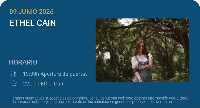 Cartel del espectáculo Ethel Cain - Noches del Botánico 2026