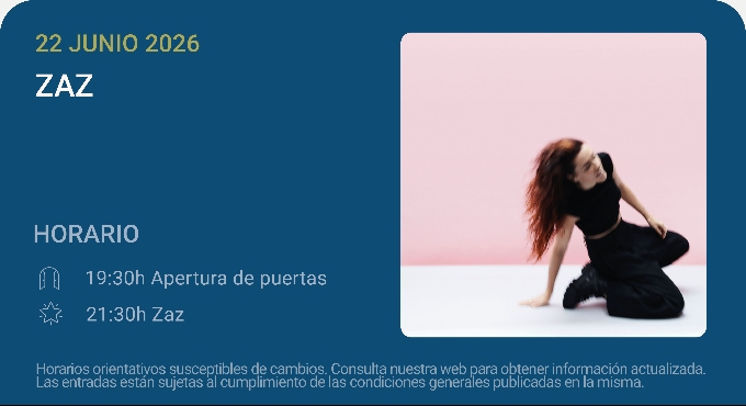 Cartel del espectáculo Zaz - Noches del Botánico 2026