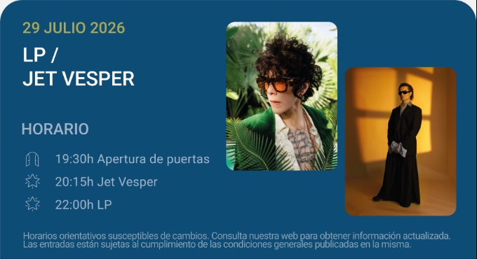 Cartel del espectáculo LP / Jet Vesper - Noches del Botánico 2026