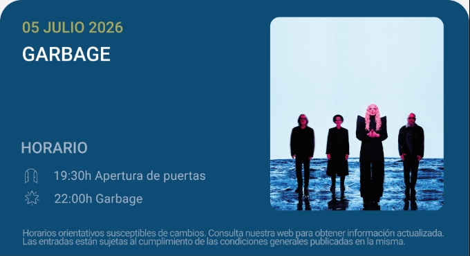 Cartel del espectáculo Garbage - Noches del Botánico 2026