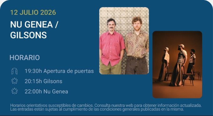 Cartel del espectáculo Nu Genea Live Band / Gilsons - Noches del Botánico 2026