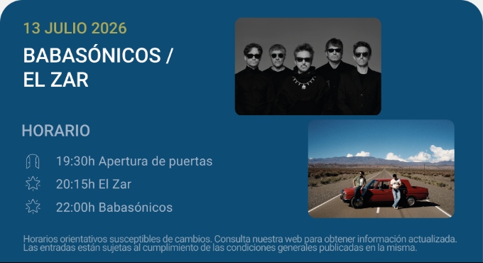 Cartel del espectáculo Babasónicos / El Zar - Noches del Botánico 2026