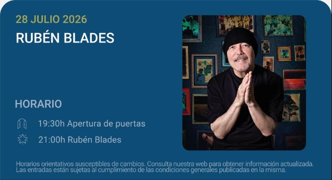 Cartel del espectáculo Rubén Blades con Roberto Delgado Big Band - Noches del Botánico 2026