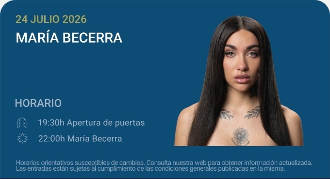 Cartel del espectáculo Maria Becerra - Noches del Botánico 2026