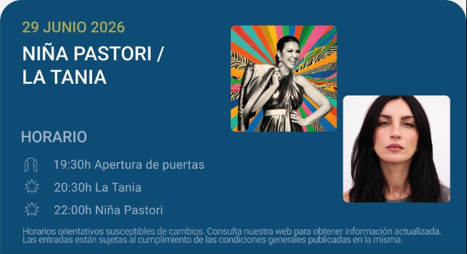 Cartel del espectáculo Niña Pastori / La Tania - Noches del Botánico 2026