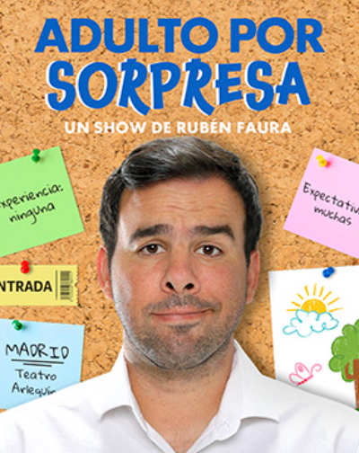 Cartel del espectáculo Adulto por Sorpresa - Rubén Faura