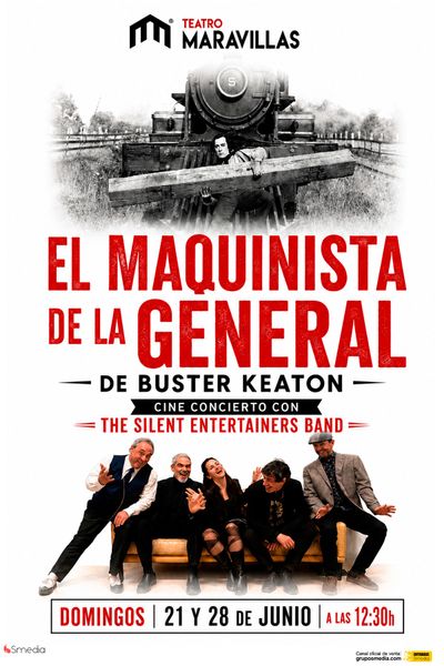 Cartel del espectáculo El Maquinista de la General de Buster Keaton - The Silent Entertainers Band