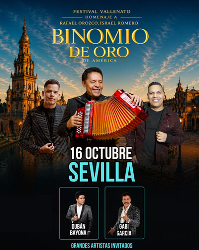 Cartel del espectáculo Festival Vallenato - Homenaje a Rafael Orozco, Israel Romero - Binomio de Oro de América
