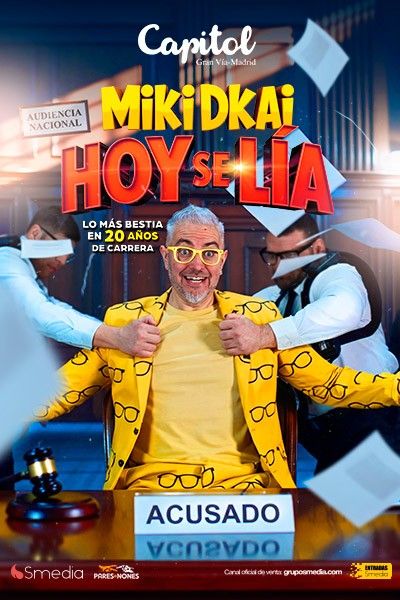 Cartel del espectáculo Hoy Se Lía - Miki Dkai