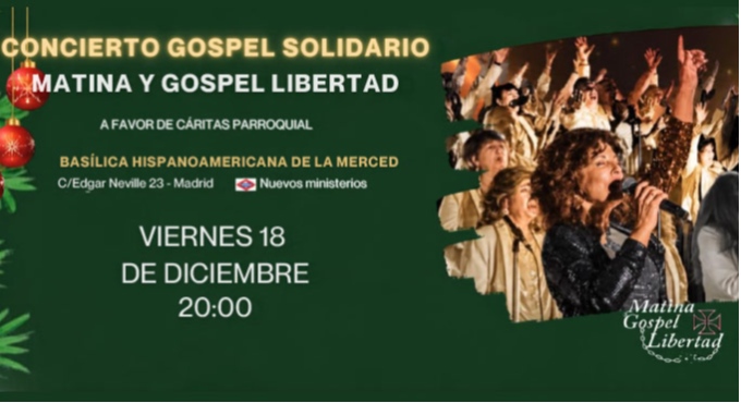 Cartel del espectáculo Matina y Gospel Libertad en Concierto Solidario - Concierto Gospel Navidad 2026