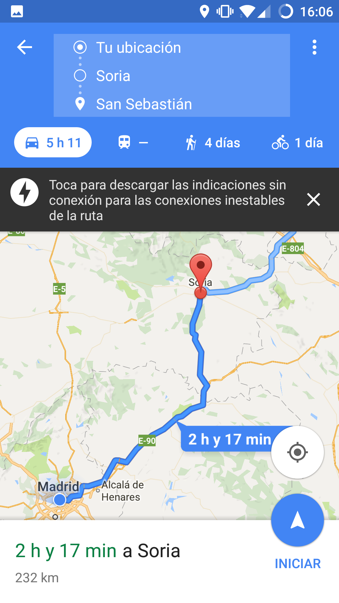 Parada añadida a la ruta de navegación GPS de Google Maps